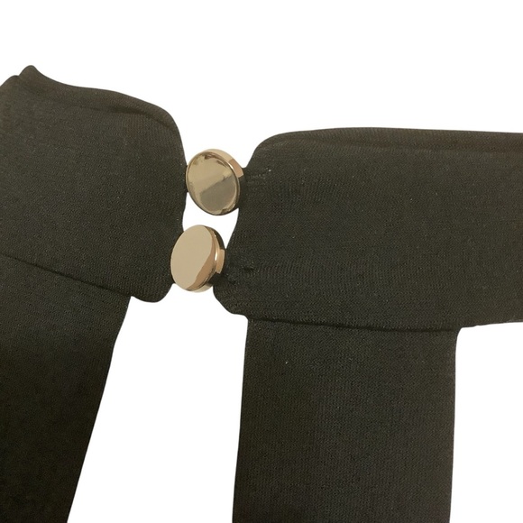 LE CHATEAU BLACK FLORAL PRINT/ HALTER NECK MIDI DRESS/ Size M - Picture 7 of 12